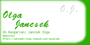 olga jancsek business card